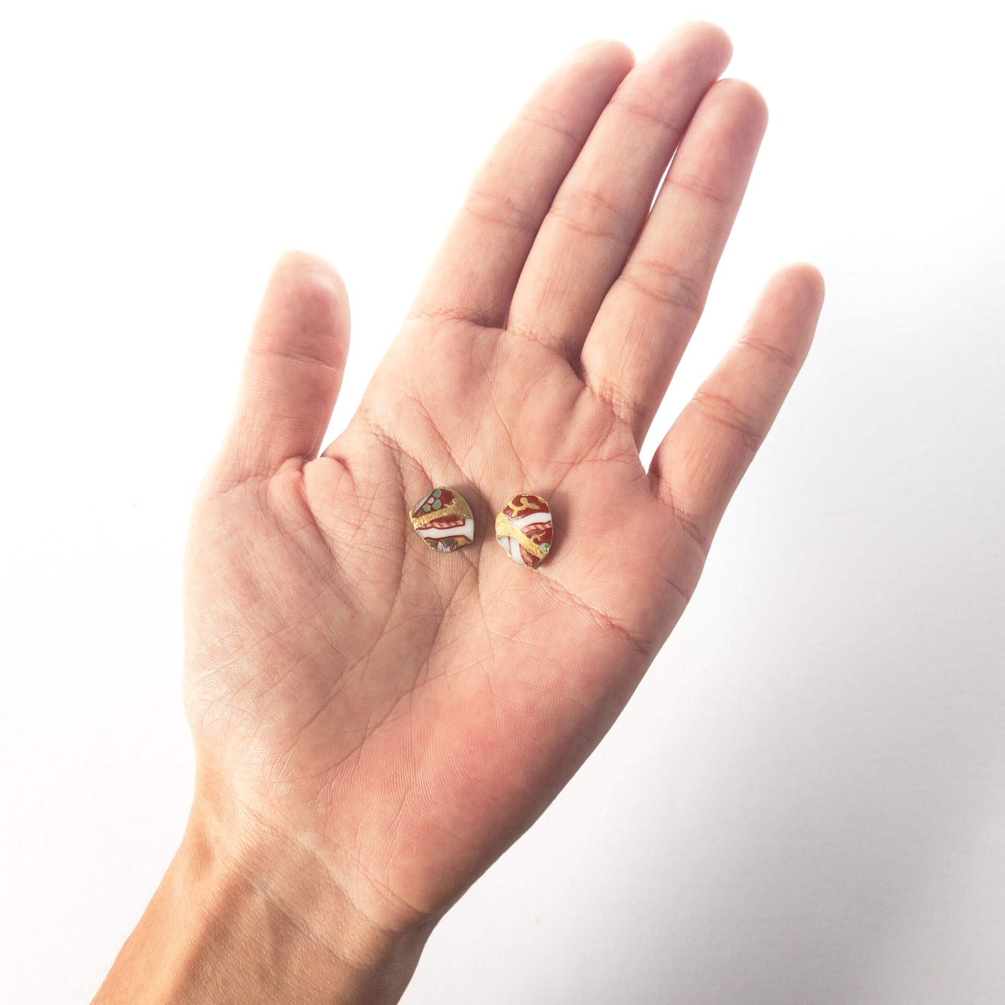 Kake Stud Earrings-Kintsugi jewelry-Japanese pottery jewelry-JAPONICA