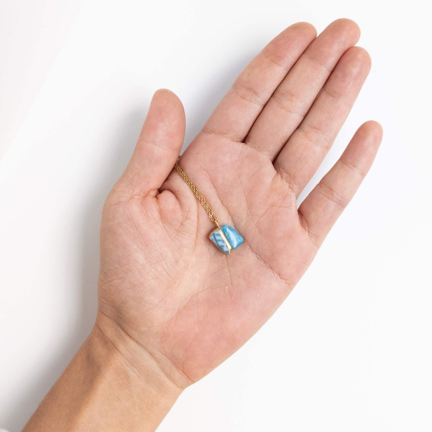 Apatite Necklace-Kintsugi jewelry-Japanese pottery jewelry-JAPONICA
