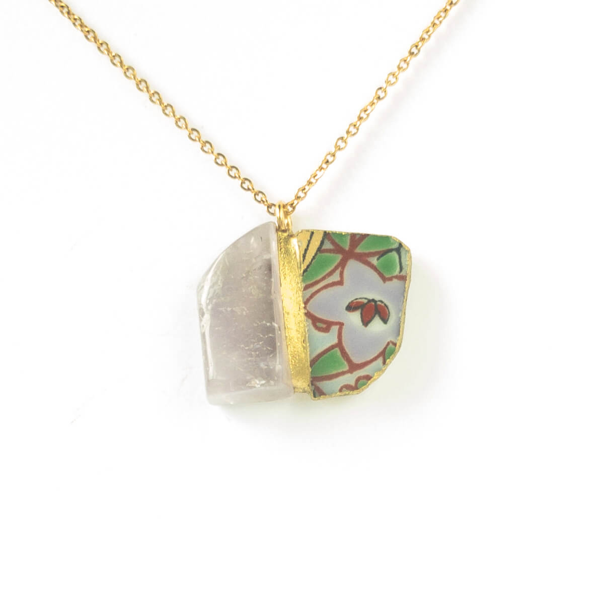 Amethyst Necklace-Kintsugi jewelry-Japanese pottery jewelry-JAPONICA