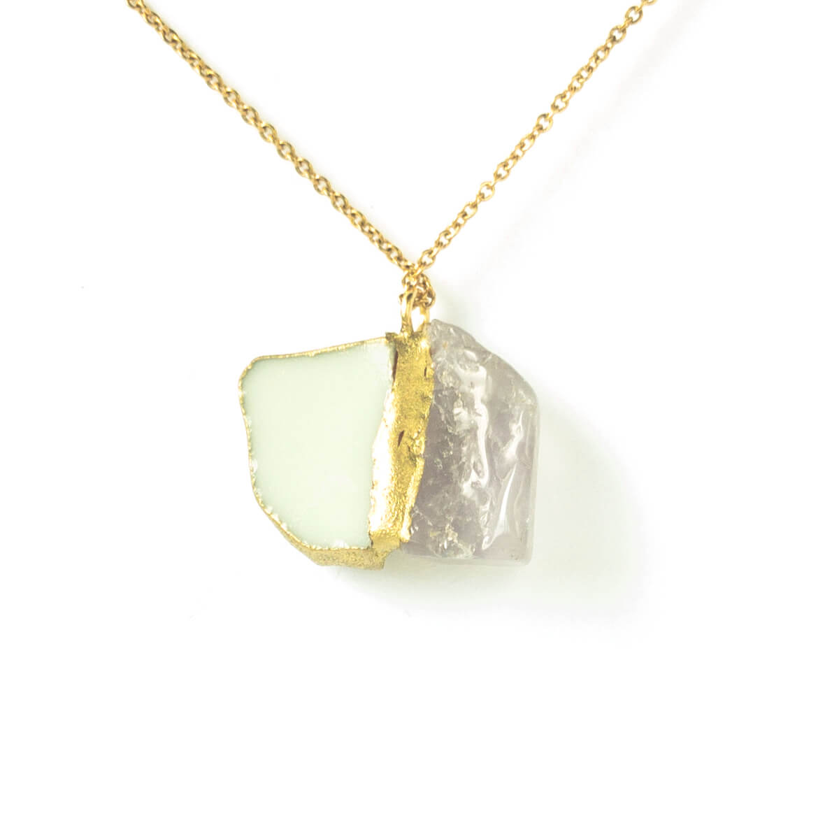 Amethyst Necklace-Kintsugi jewelry-Japanese pottery jewelry-JAPONICA