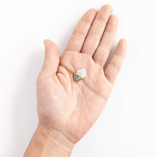 Jadeite Necklace-Kintsugi jewelry-Japanese pottery jewelry-JAPONICA