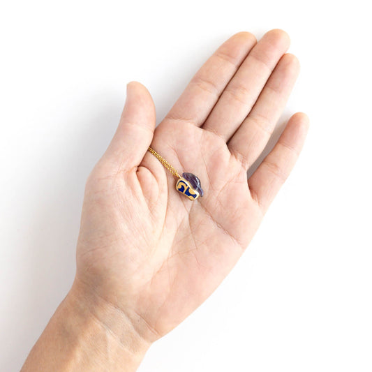 Amethyst Necklace-Kintsugi jewelry-Japanese pottery jewelry-JAPONICA