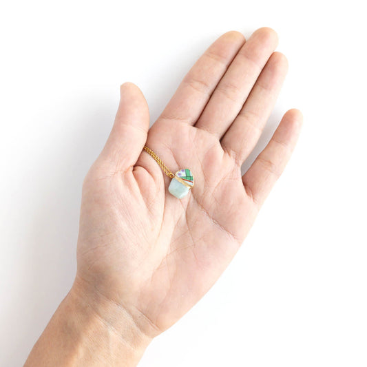 Jadeite Necklace-Kintsugi jewelry-Japanese pottery jewelry-JAPONICA