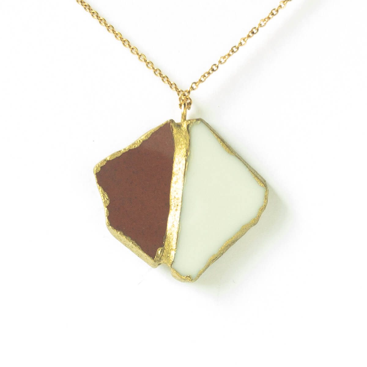 Right Backstamp Necklace-Kintsugi jewelry-Japanese pottery jewelry-JAPONICA