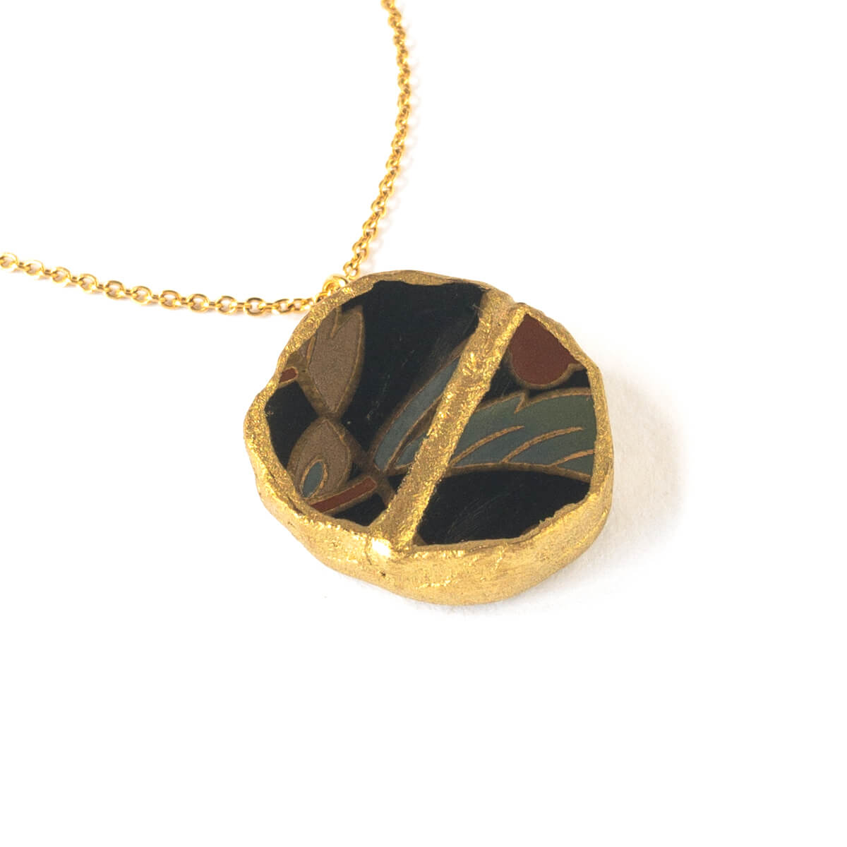 Round Necklace-Kintsugi jewelry-Japanese pottery jewelry-JAPONICA