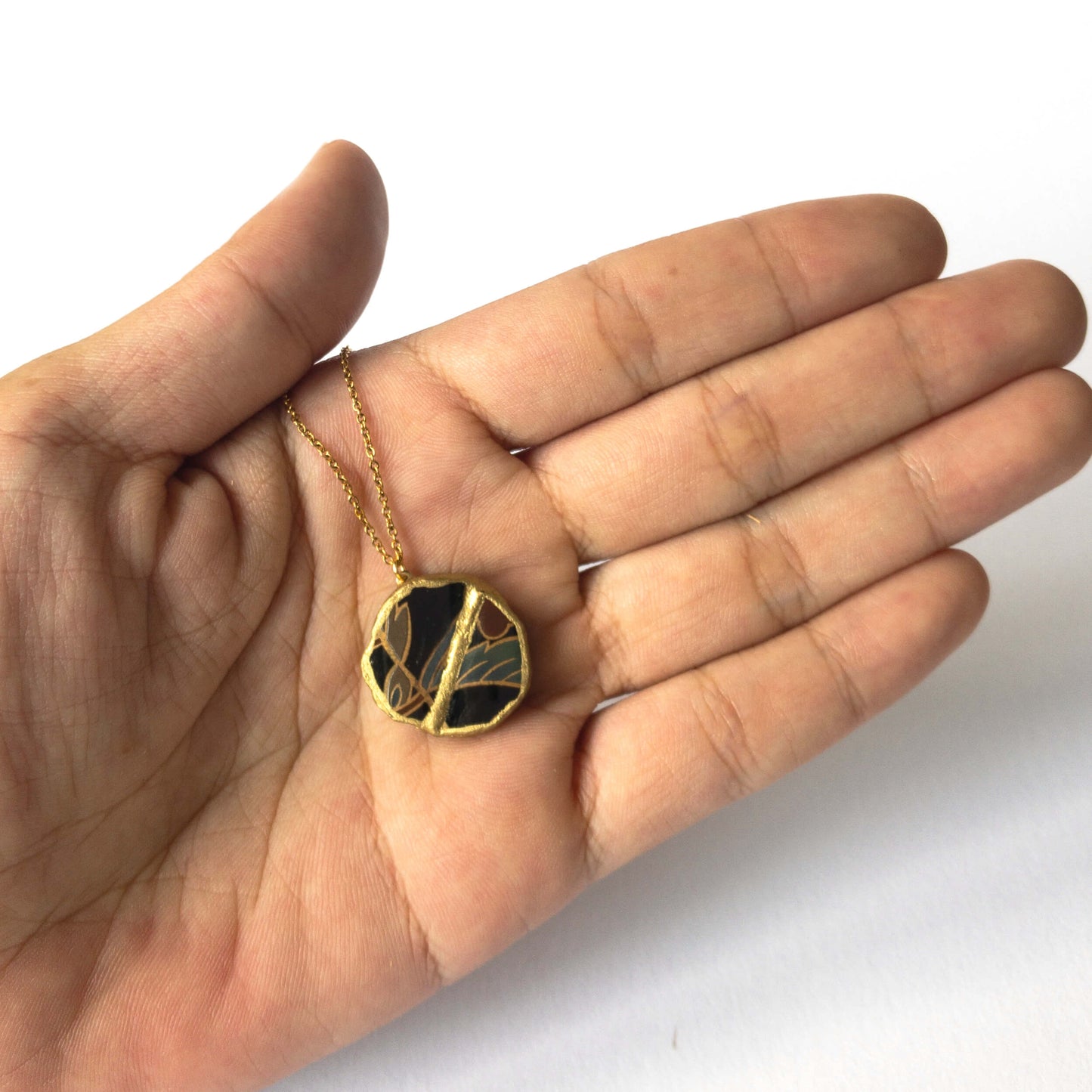 Round Necklace-Kintsugi jewelry-Japanese pottery jewelry-JAPONICA