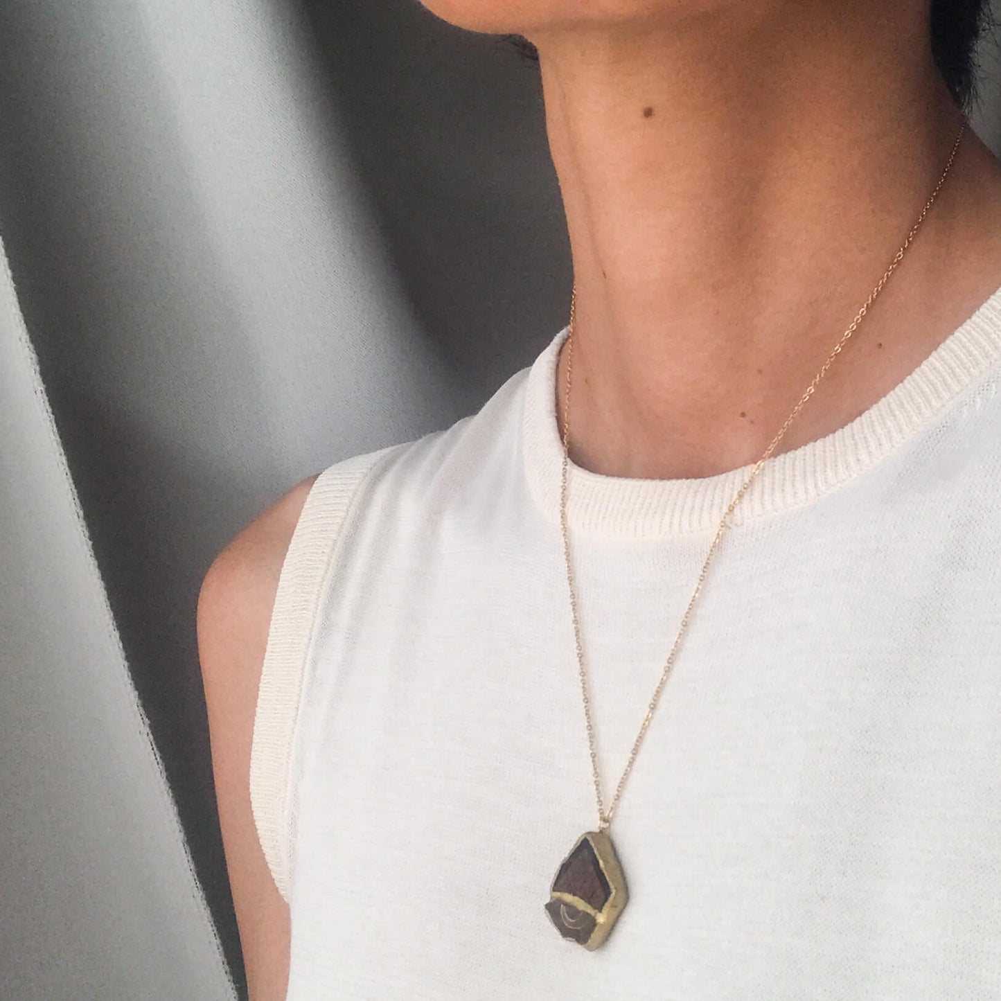 Backstamp Necklace-Kintsugi jewelry-Japanese pottery jewelry-JAPONICA