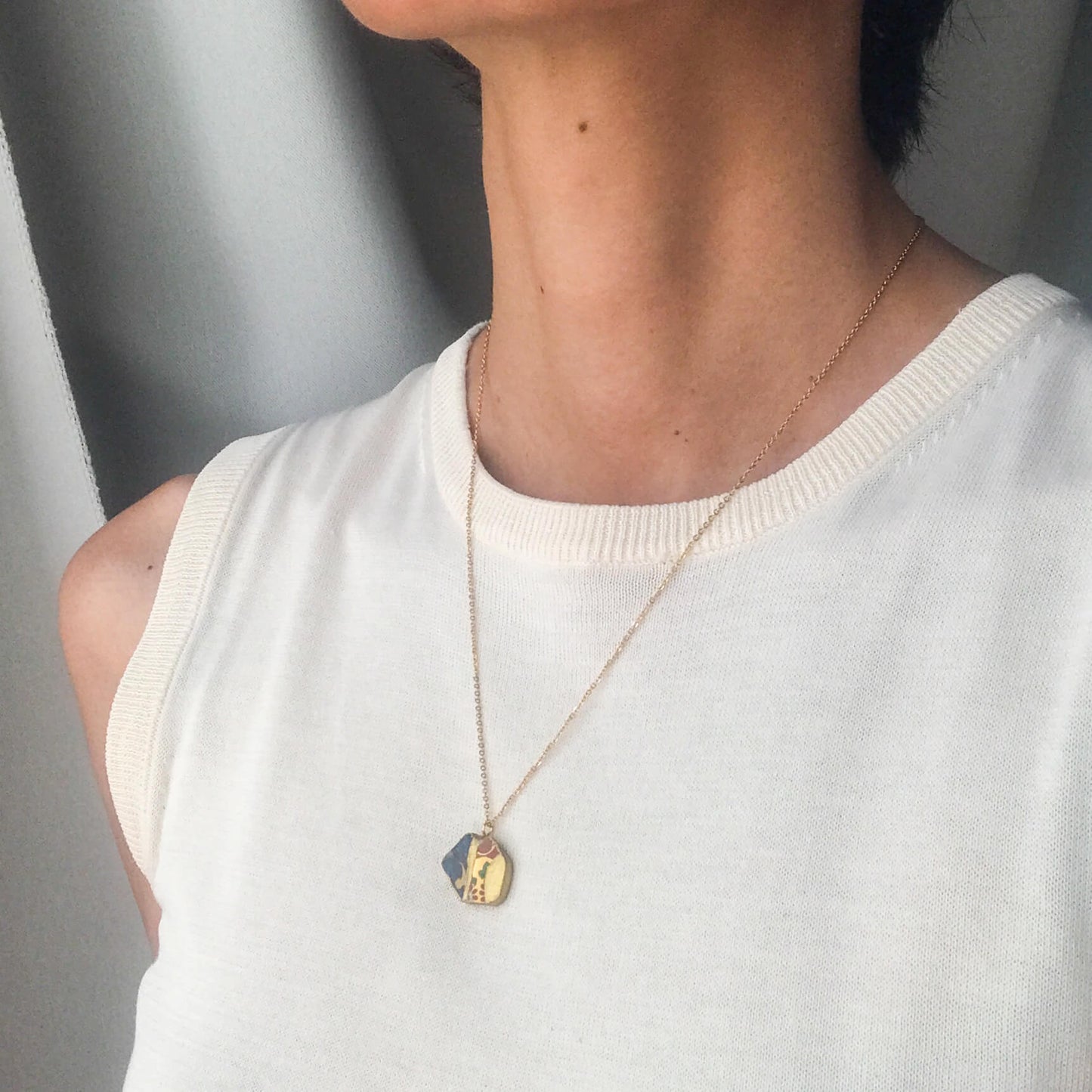 Chipped Necklace-Kintsugi jewelry-Japanese pottery jewelry-JAPONICA