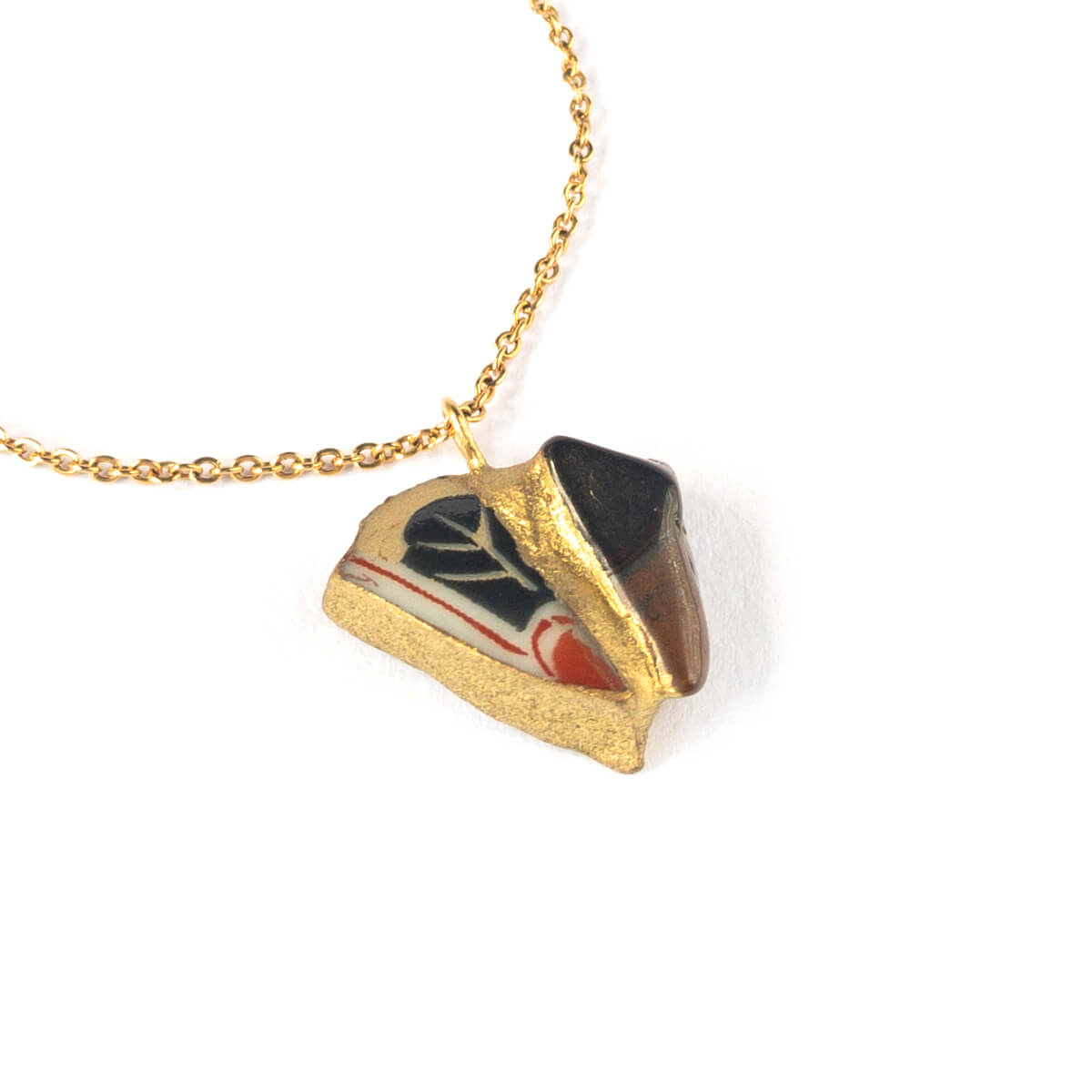 Tiger Eye Necklace-Kintsugi jewelry-Japanese pottery jewelry-JAPONICA