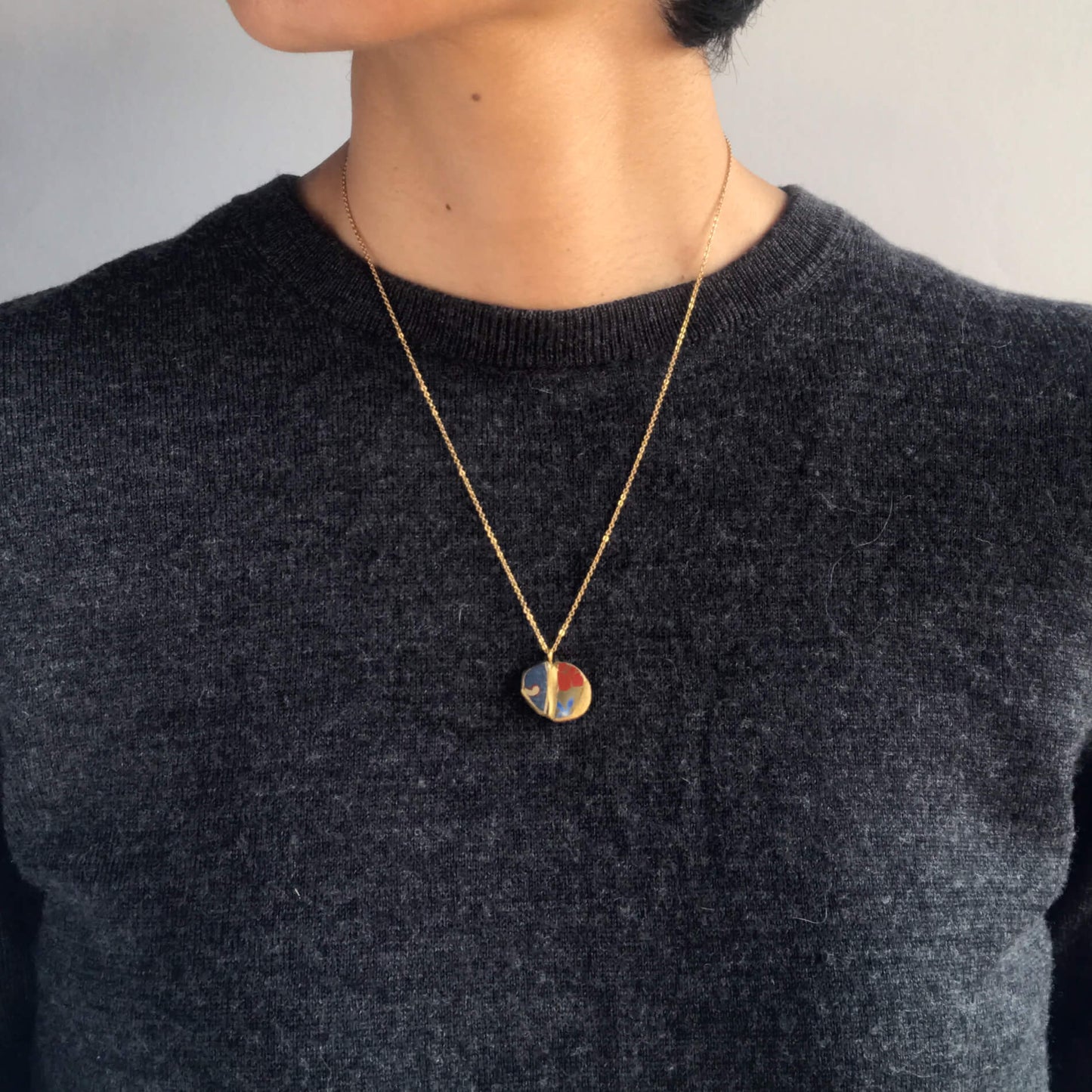 Chipped Necklace-Kintsugi jewelry-Japanese pottery jewelry-JAPONICA