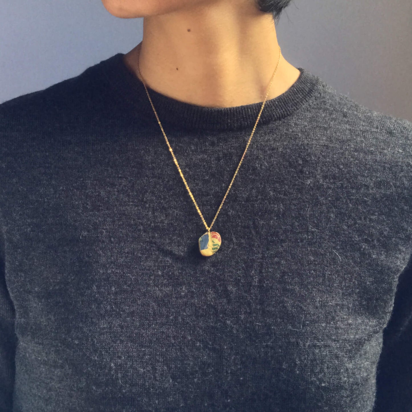 Chipped Necklace-Kintsugi jewelry-Japanese pottery jewelry-JAPONICA