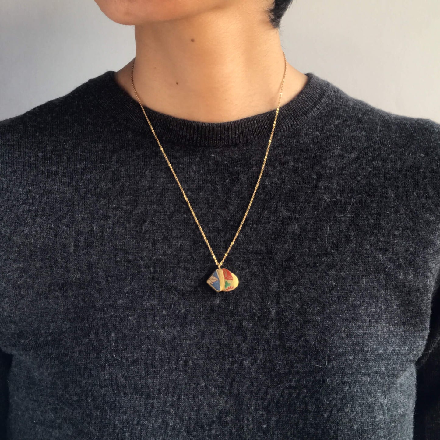 Chipped Necklace-Kintsugi jewelry-Japanese pottery jewelry-JAPONICA