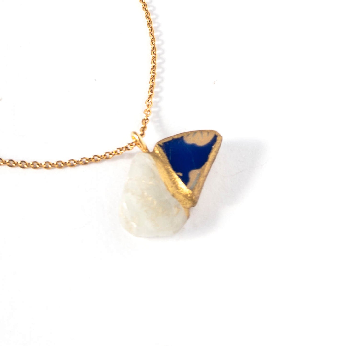 Jadeite Necklace-Kintsugi jewelry-Japanese pottery jewelry-JAPONICA