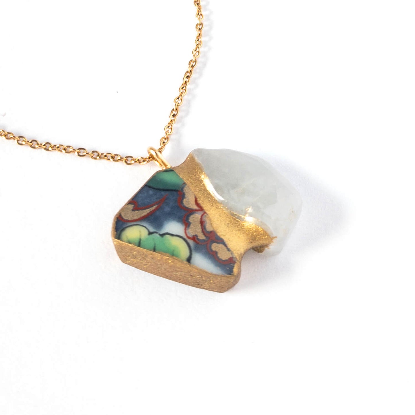 Jadeite Necklace-Kintsugi jewelry-Japanese pottery jewelry-JAPONICA