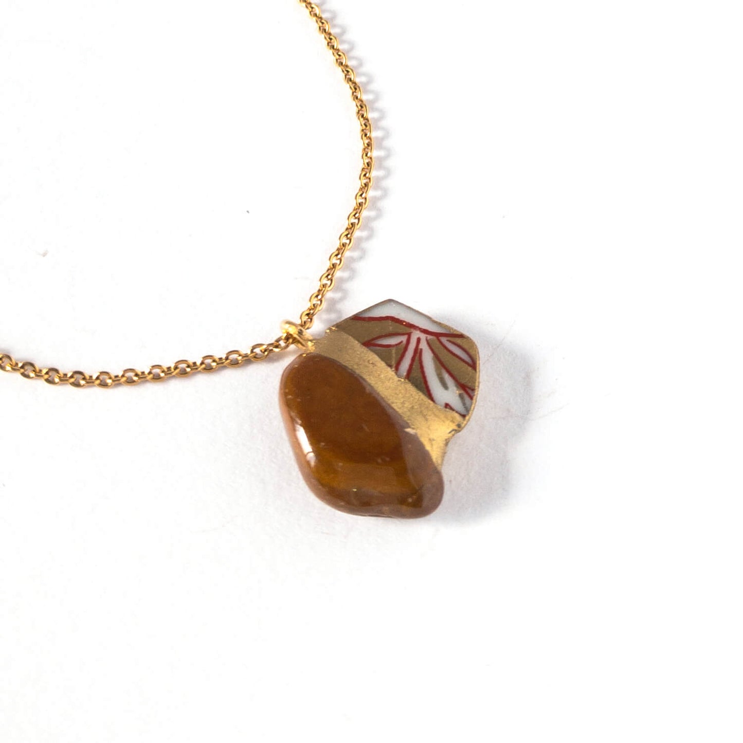 Tiger Eye Necklace-Kintsugi jewelry-Japanese pottery jewelry-JAPONICA