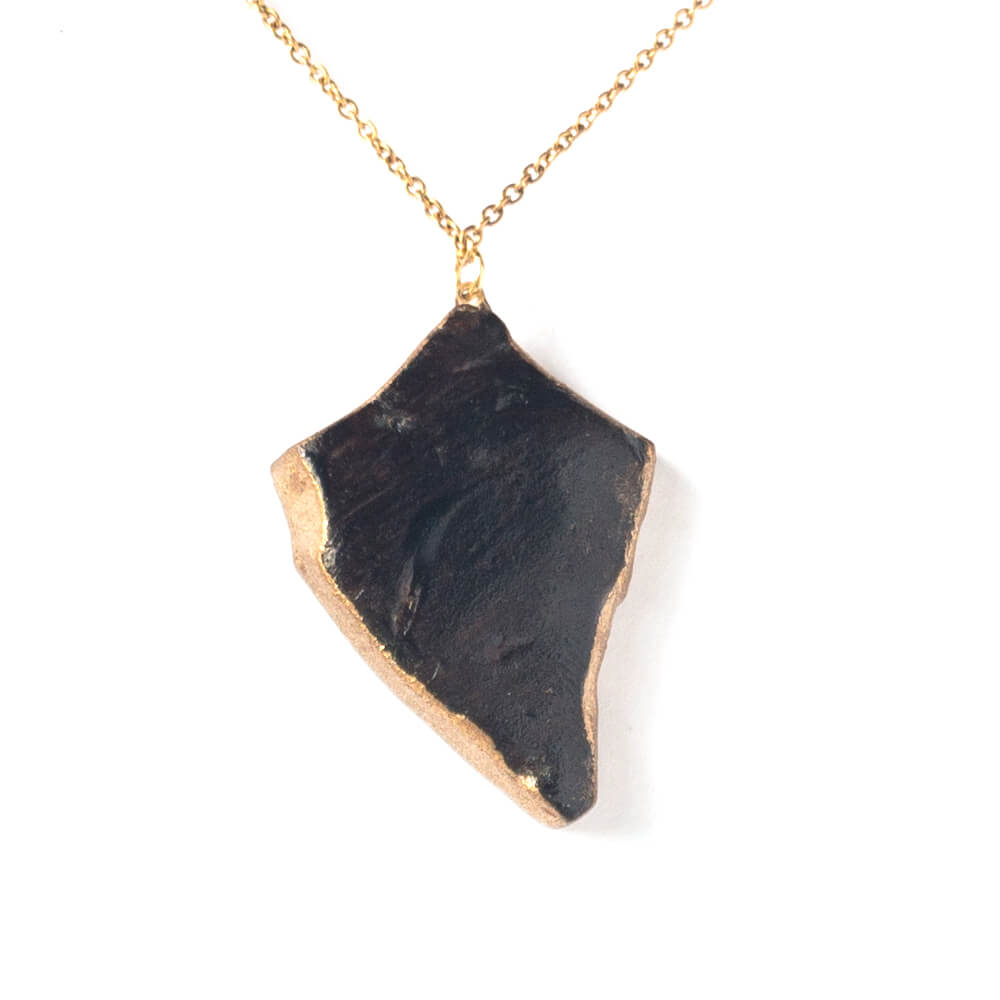 Blue Shippo Necklace-Kintsugi jewelry-Japanese pottery jewelry-JAPONICA