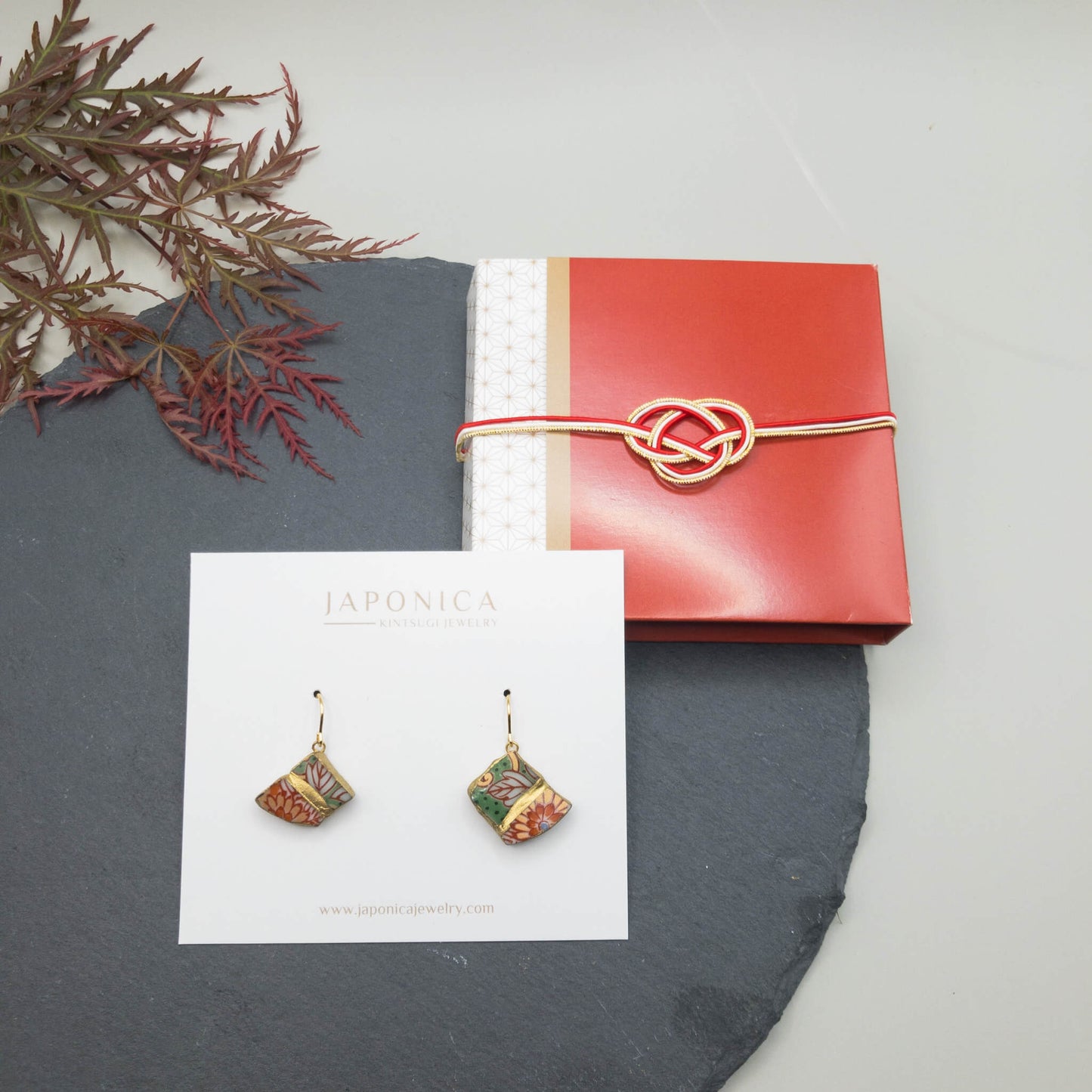 Yobitsugi Hook Earrings-Kintsugi jewelry-Japanese pottery jewelry-JAPONICA