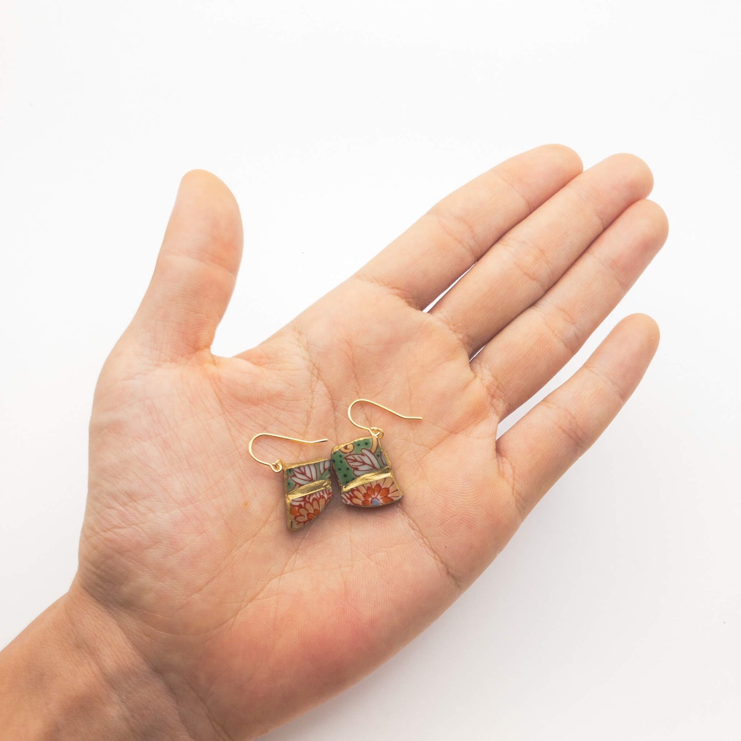 Yobitsugi Hook Earrings-Kintsugi jewelry-Japanese pottery jewelry-JAPONICA