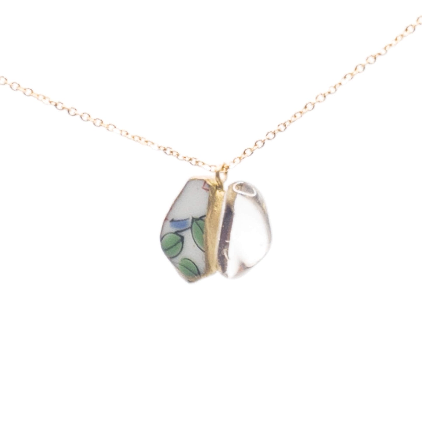 Crystal Necklace-Kintsugi jewelry-Japanese pottery jewelry-JAPONICA