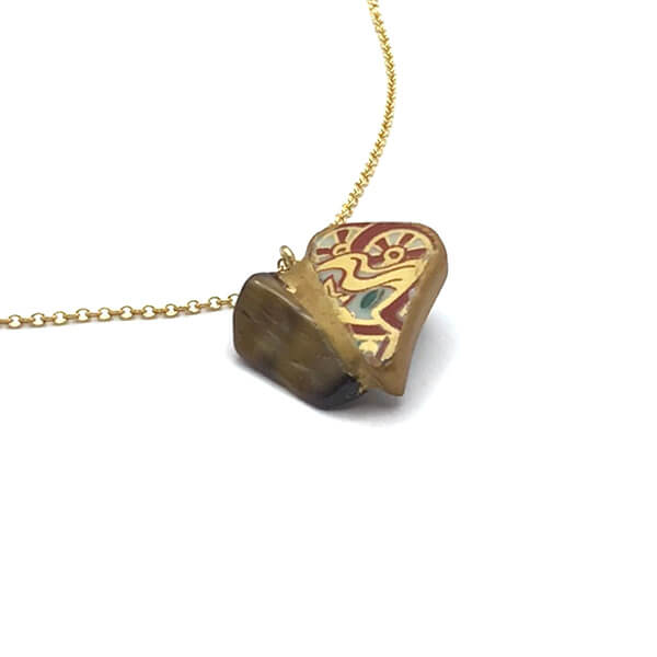 Tiger Eye Necklace-Kintsugi Necklace-Japanese pottery jewelry-JAPONICA