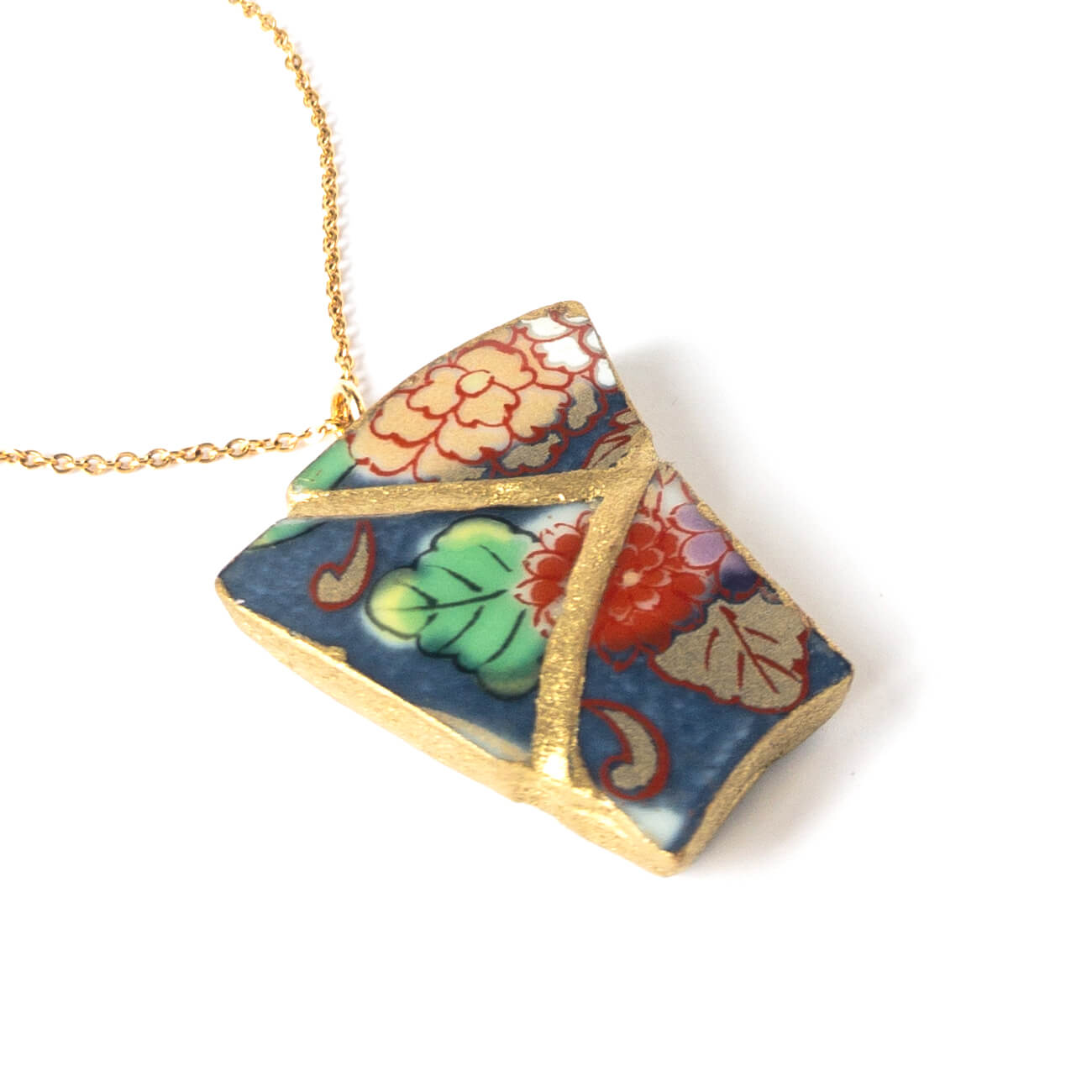 Flowers Necklace-Kintsugi jewelry-Japanese pottery jewelry-JAPONICA