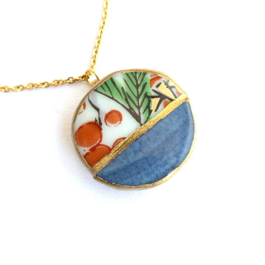 Yobitsugi Necklace-Kintsugi jewelry-Japanese pottery jewelry-JAPONICA