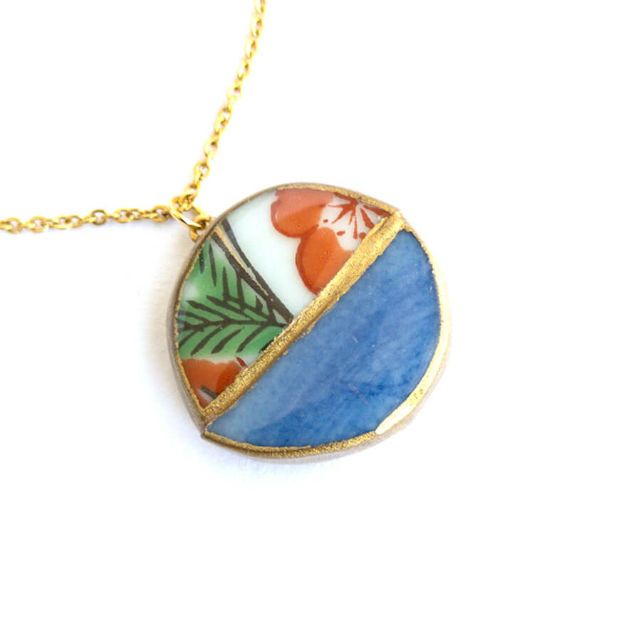 Yobitsugi Necklace-Kintsugi jewelry-Japanese pottery jewelry-JAPONICA