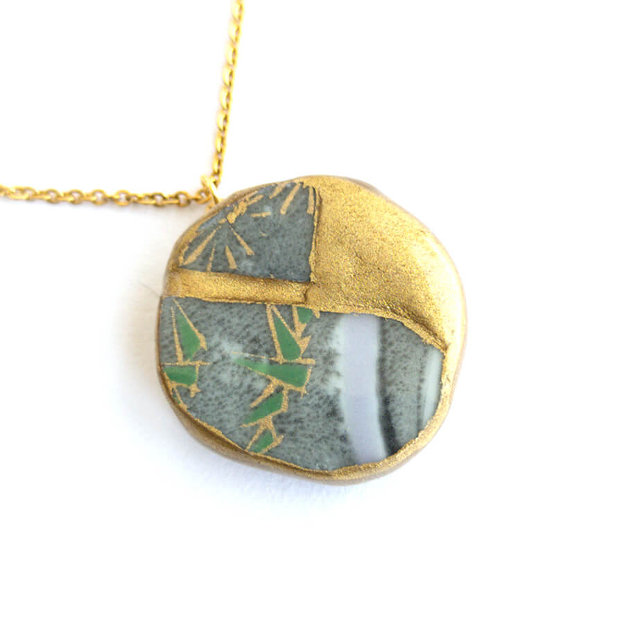 Ware Necklace-Kintsugi jewelry-Japanese pottery jewelry-JAPONICA