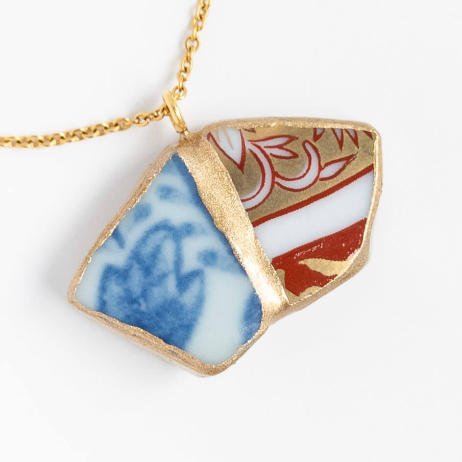Yobitsugi Necklace-Kintsugi jewelry-Japanese pottery jewelry-JAPONICA