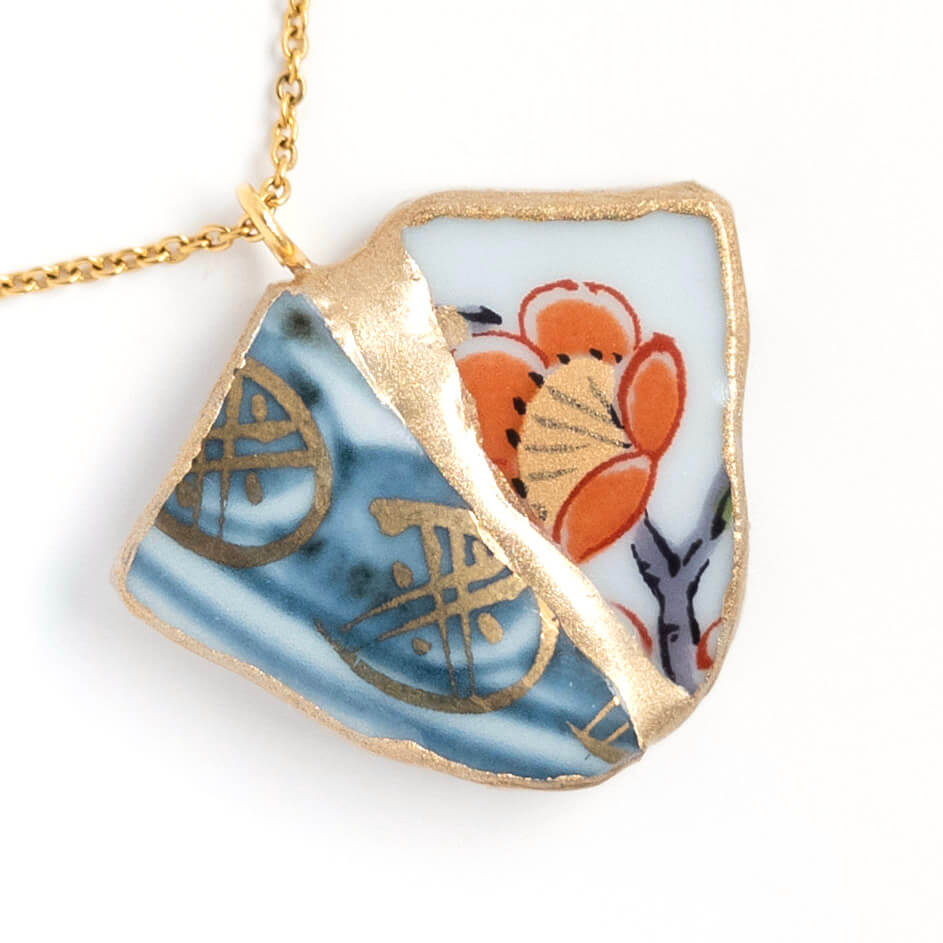 Yobitsugi Necklace-Kintsugi jewelry-Japanese pottery jewelry-JAPONICA