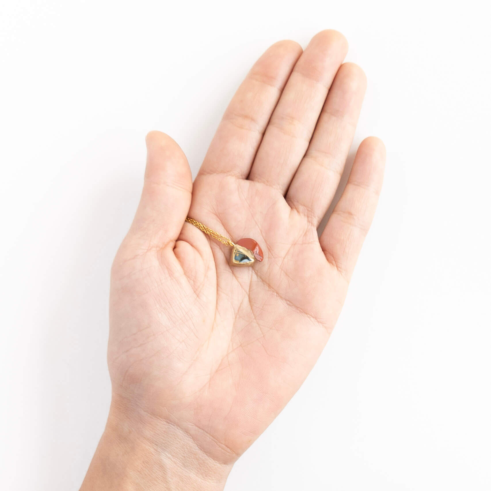 Red Jasper Necklace-Kintsugi jewelry-Japanese pottery jewelry-JAPONICA