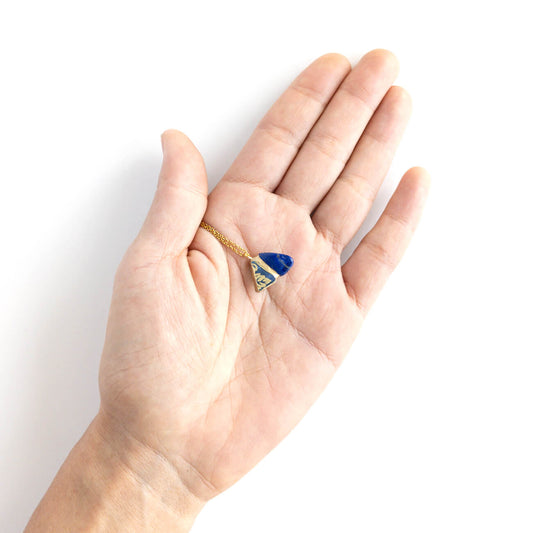 Lapis Lazuli Necklace-Kintsugi jewelry-Japanese pottery jewelry-JAPONICA