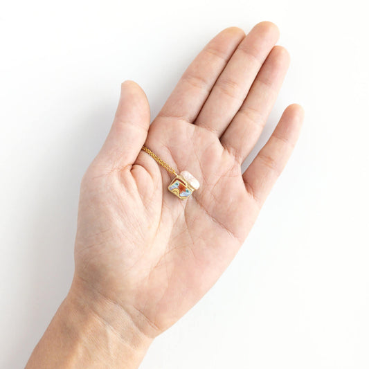 Moonstone Necklace-Kintsugi jewelry-Japanese pottery jewelry-JAPONICA