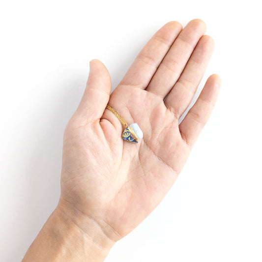 Aquamarine Necklace-Kintsugi jewelry-Japanese pottery jewelry-JAPONICA