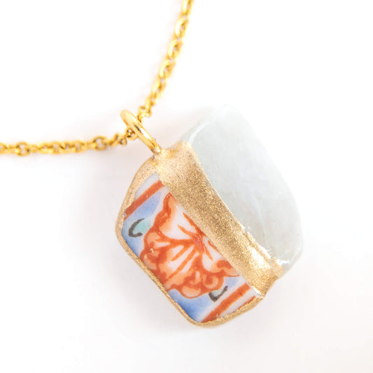 Jadeite Necklace-Kintsugi jewelry-Japanese pottery jewelry-JAPONICA