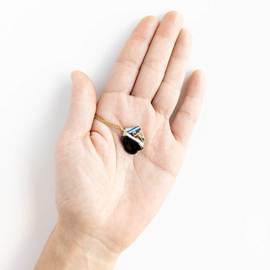 Morion Necklace-Kintsugi jewelry-Japanese pottery jewelry-JAPONICA