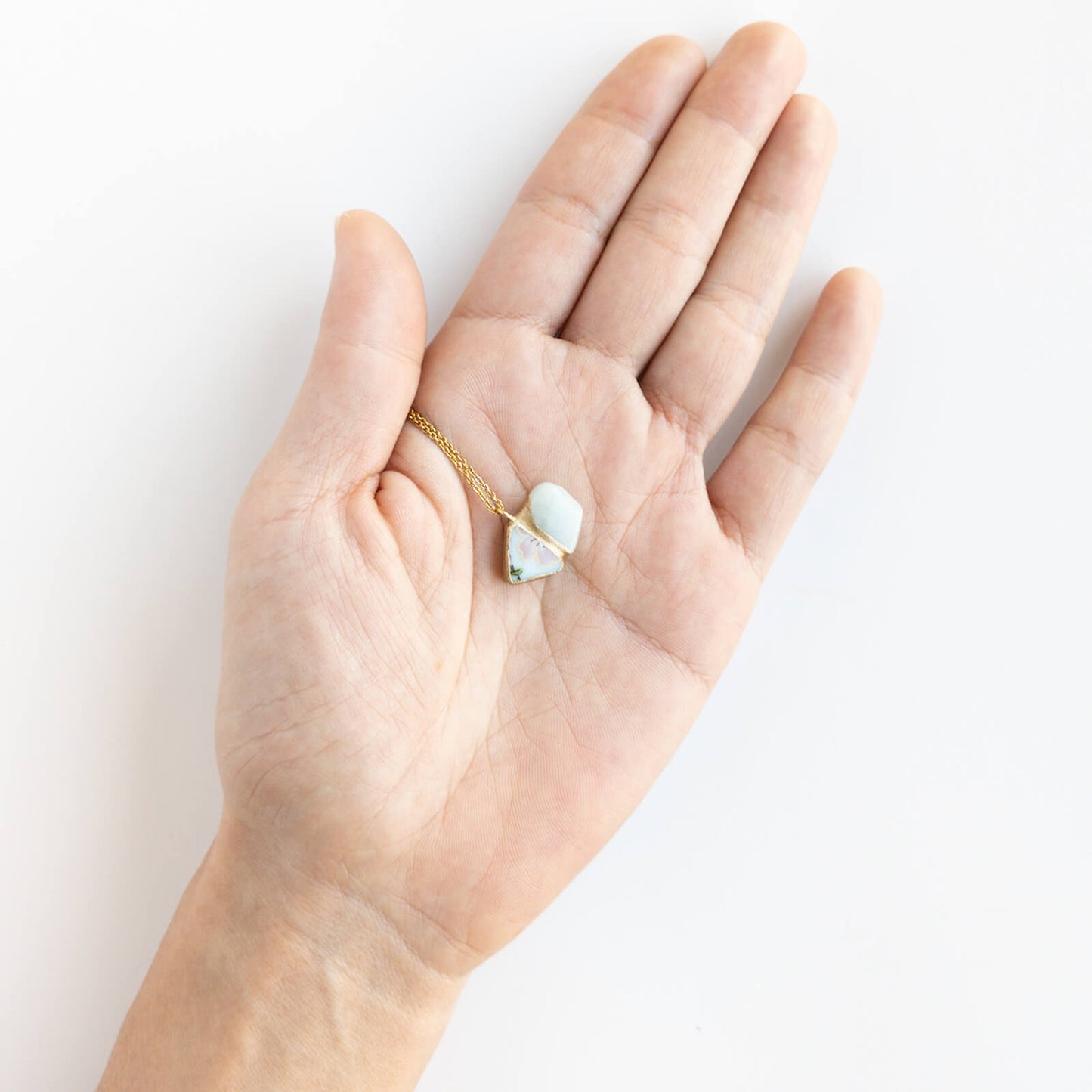 Jadeite Necklace-Kintsugi jewelry-Japanese pottery jewelry-JAPONICA