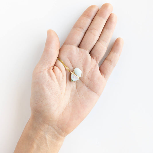 Jadeite Necklace-Kintsugi jewelry-Japanese pottery jewelry-JAPONICA