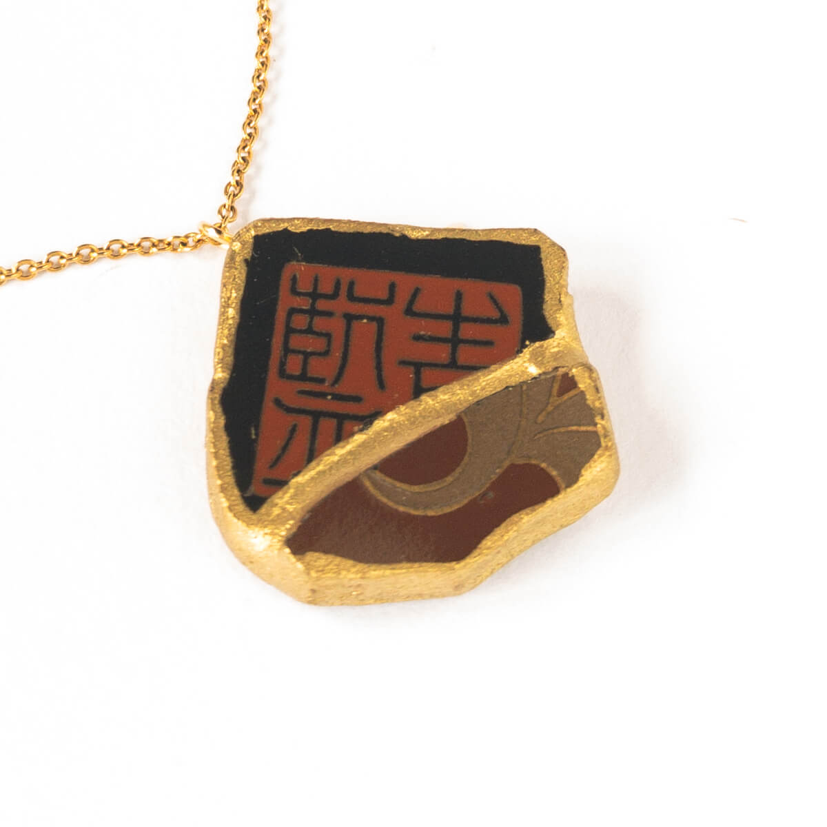 Backstamp Necklace-Kintsugi jewelry-Japanese pottery jewelry-JAPONICA