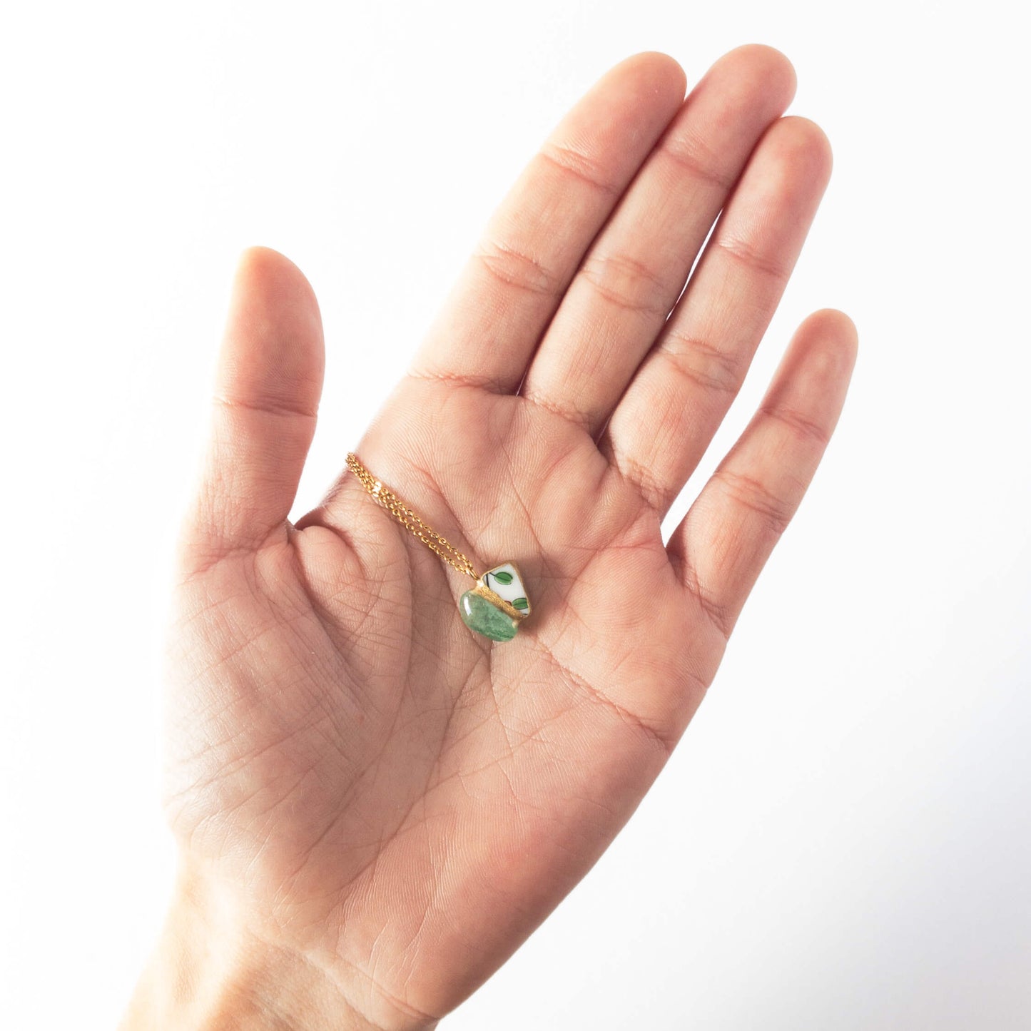 Aventurine Necklace-Kintsugi jewelry-Japanese pottery jewelry-JAPONICA