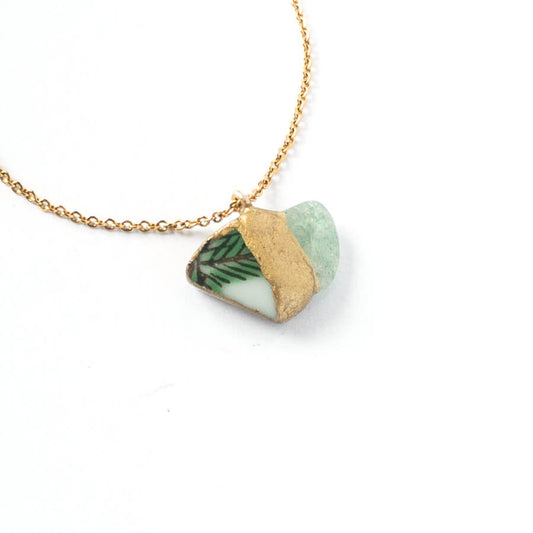 Aventurine Necklace-Kintsugi jewelry-Japanese pottery jewelry-JAPONICA