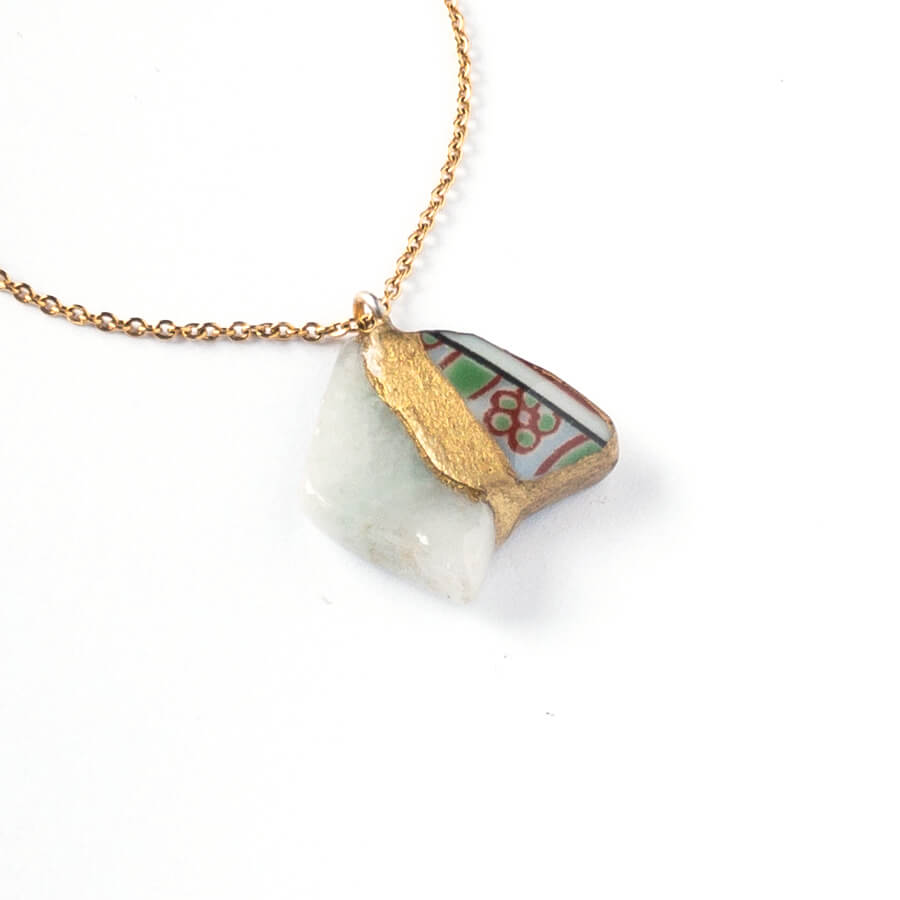 Jadeite Necklace-Kintsugi jewelry-Japanese pottery jewelry-JAPONICA