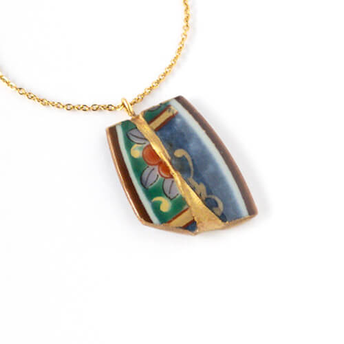 Yobitsugi Necklace-Kintsugi jewelry-Japanese pottery jewelry-JAPONICA