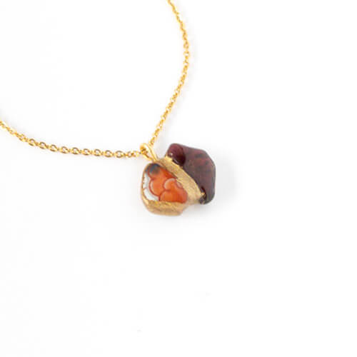 Garnet Necklace-Kintsugi jewelry-Japanese pottery jewelry-JAPONICA