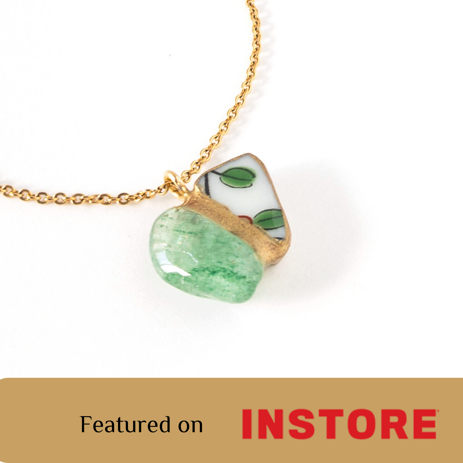 Aventurine Necklace-Kintsugi jewelry-Japanese pottery jewelry-JAPONICA