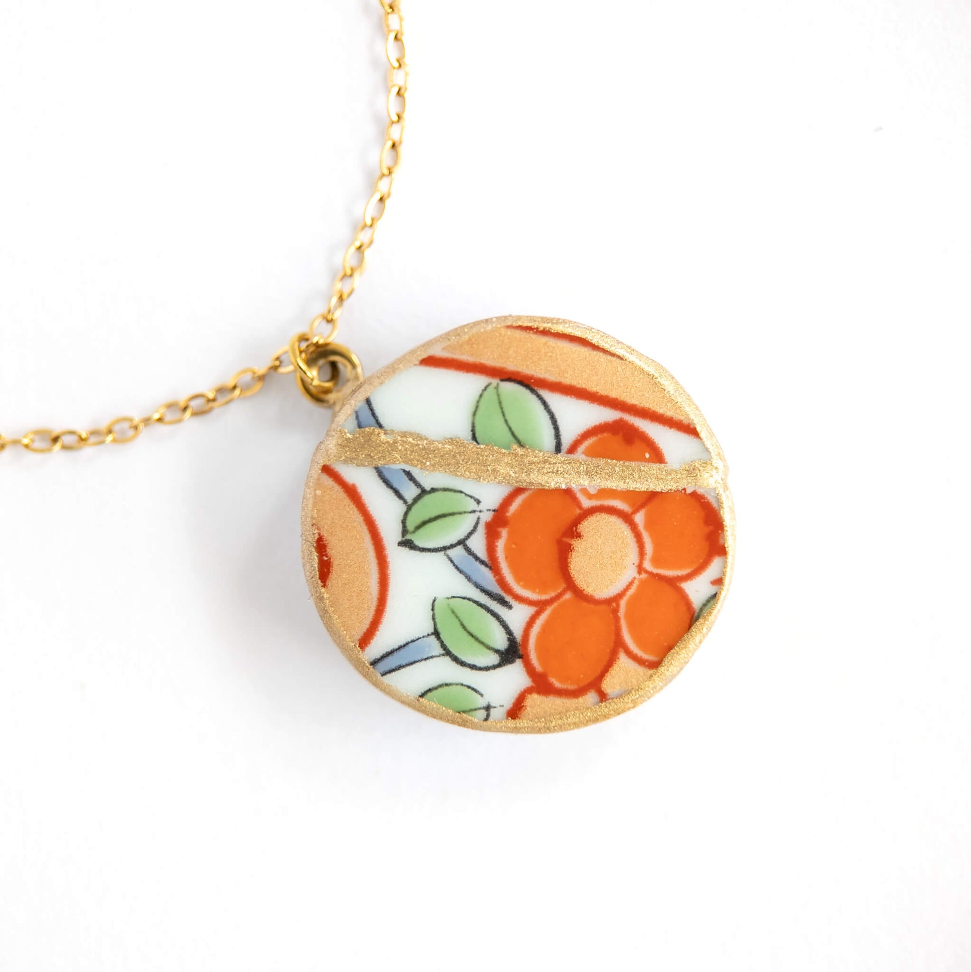 Ware Kintsugi Necklace - Orange White