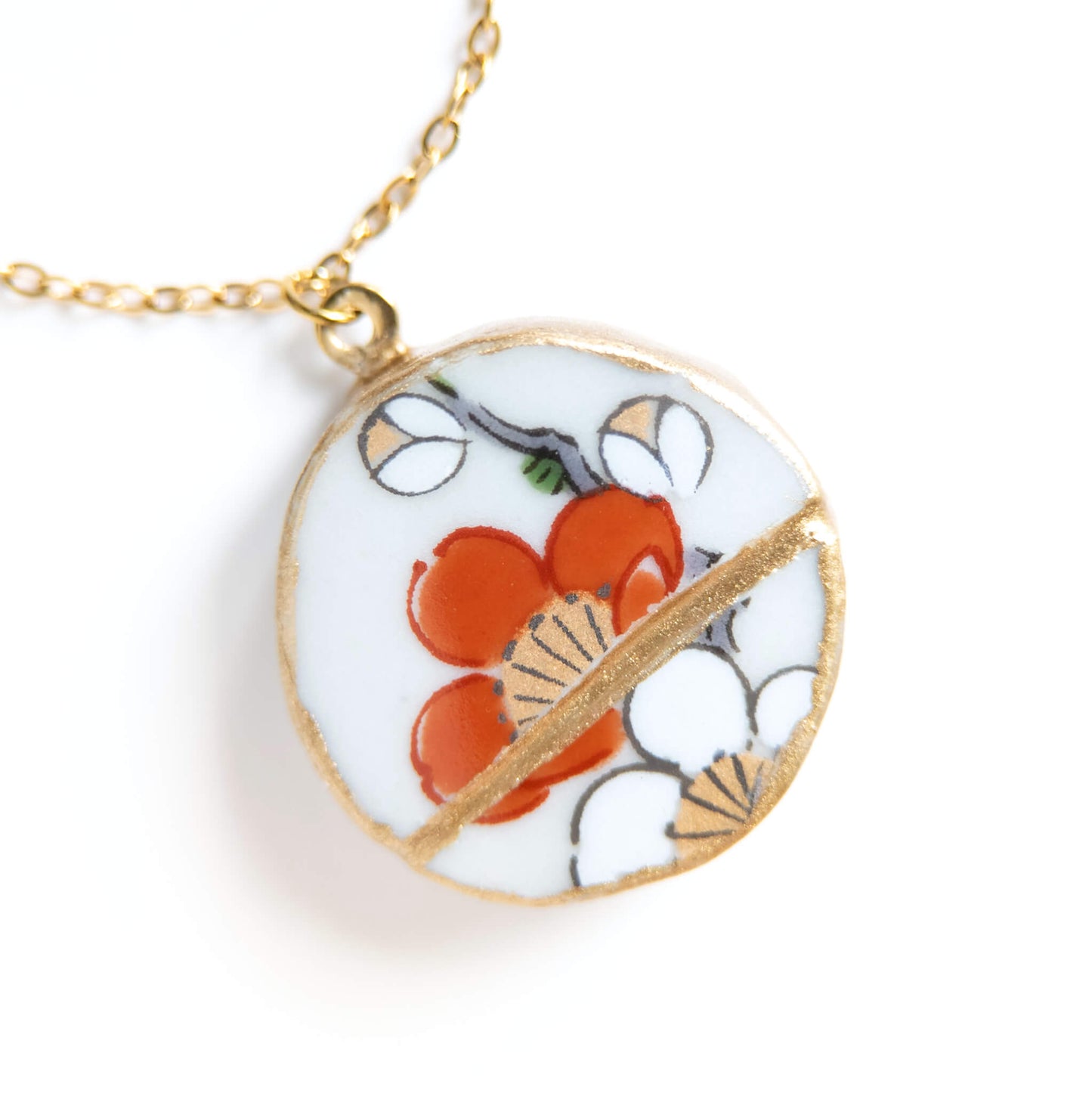 Ware Kintsugi Necklace - White Red