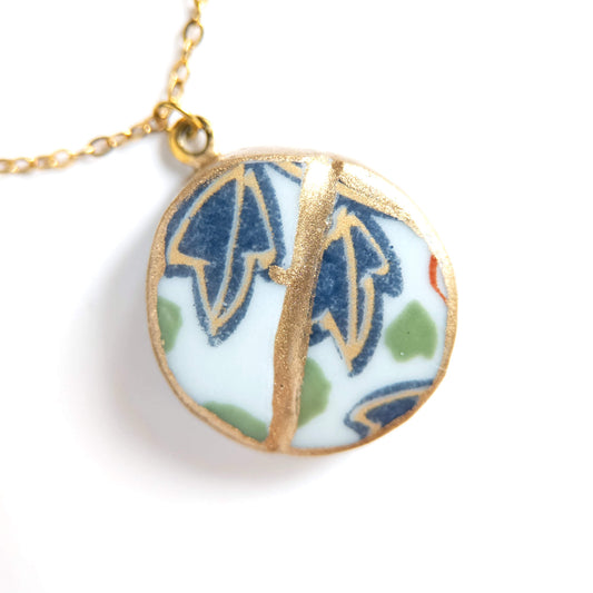 Ware Kintsugi Necklace - White Blue