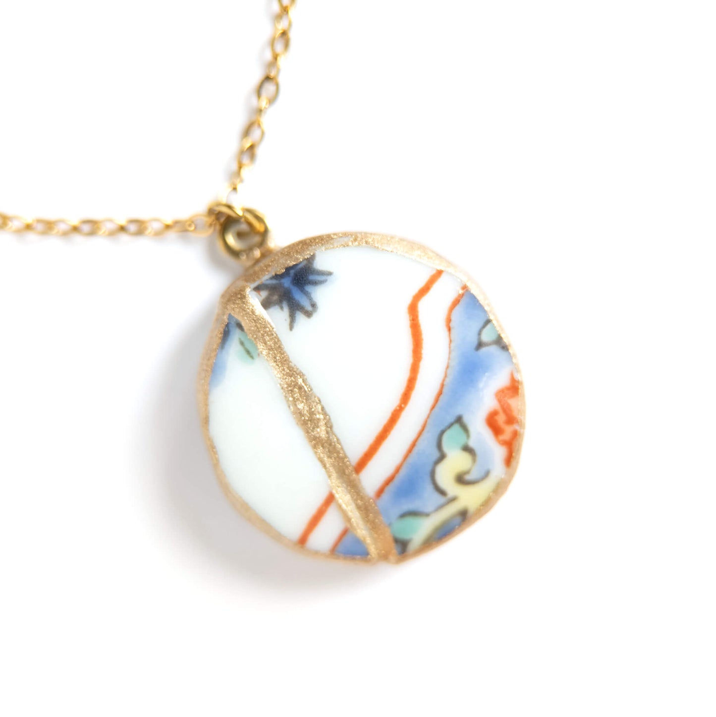 Ware Kintsugi Necklace - White Blue