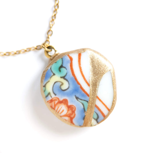 Ware Kintsugi Necklace - White Blue